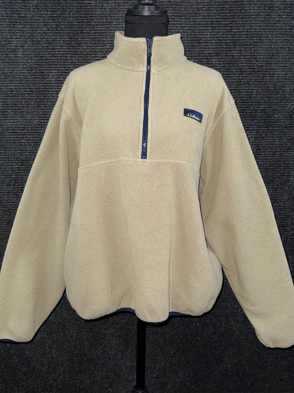 Vintage LL Bean Deep Pile Half Zip Fleece Pullover Sz M Sweater 90s Outdoor USA